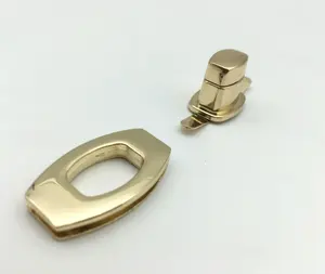 Oro de Metal ovalada giro para bolso impresionante bolsa de accesorios de Hardware suministros