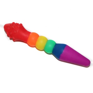 Arco iris doble cara Anal consolador de pene trasero cuentas - Product Image 2