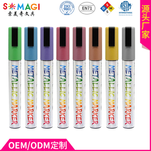 Usine fabricant Liquide Tableau Marqueur 6mm Effacer Liquide Surligneur couleur peinture stylo Double Pointe écrire sur La - Product Image 2