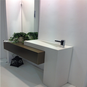 De clase alta negro baño tocador de superficie sólida vanidad encimeras - Product Image 3