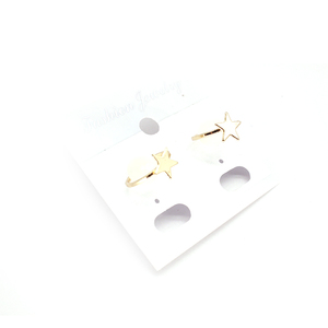 Nuevo diseño de círculo de oro estrella pendientes accesorios damas joyería de moda blanco con cuentas de acrílico pendientes - Product Image 1