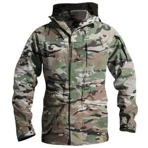 Atacado jaqueta casaco militar-Jaqueta camuflada uniforme exército militar, casaco masculino ao ar livre