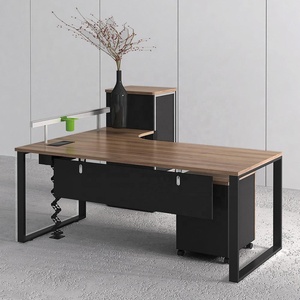 Meuble de bureau en forme de L de conception moderne, table de secrétaire en MFC E1 - Product Image 1