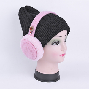 Hecho <span class=keywords><strong>de</strong></span> alta calidad a medida rosa <span class=keywords><strong>de</strong></span> punto cálido invierno orejera - Product Image 2