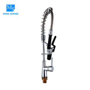 Italien durable en laiton chromé robinet de cuisine pont monté mitigeur avec <span class=keywords><strong>douchette</strong></span> - Product Image 1