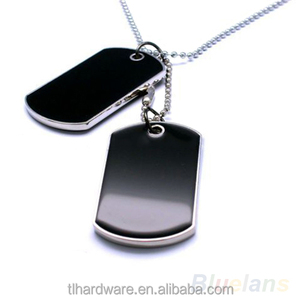 Armée Tactique Style Black 2 <span class=keywords><strong>Dog</strong></span> Tags Chaîne Beauté Collier Pendentif Hommes pour Hommes Bijoux 02IR - Product Image 5