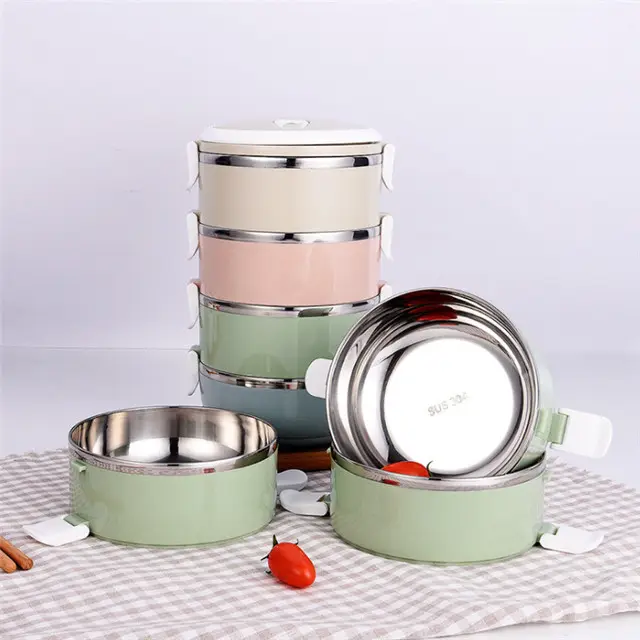Good Quality Factory Outlet Home Used Portable Thermal Stainless Steel Lunch Box With Handle Leak Proof Durable Container