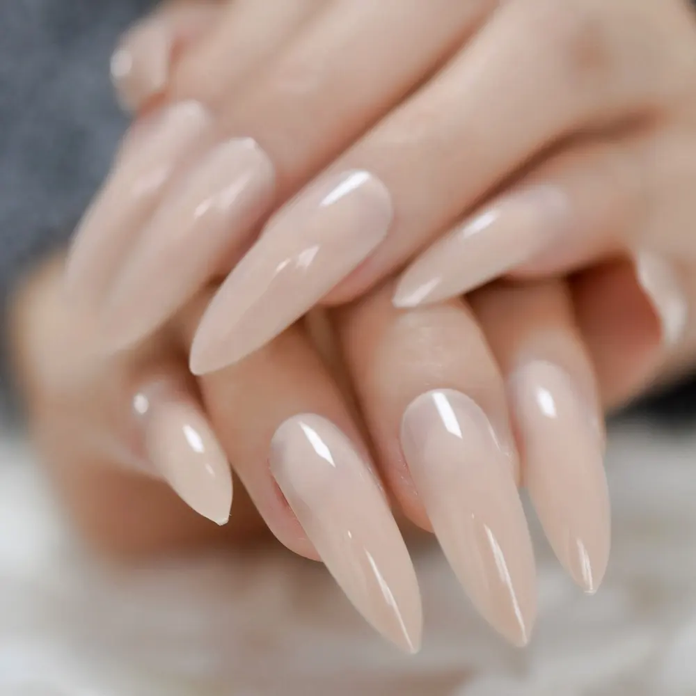 Gel de uñas para salón de manicura, Gel de punta afilada Natural, Nude, Extra largo, para fiestas