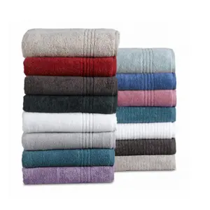 Customized Logo White towels sets for Spa 100% Cotton Luxury Bath towel Hotel Towels