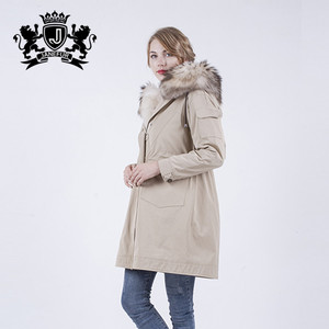 Nouveaux Produits 2018 Vêtements Dames <span class=keywords><strong>D</strong></span>'hiver Doublé De Fourrure Parka Manteau Avec Fourrure De Raton Laveur À Capuchon - Product Image 4