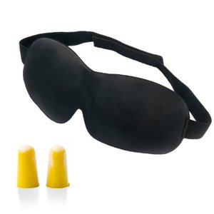 Negro dormir máscara padded Shade Sleep Blindfold con tapones - Product Image 2