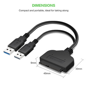 USB3.0 a <span class=keywords><strong>SATA</strong></span> <span class=keywords><strong>adaptador</strong></span> de Cable de alta velocidad 22 pin para 2,5 pulgadas <span class=keywords><strong>HDD</strong></span>/SSD portátil de disco duro con Extra potencia - Product Image 3