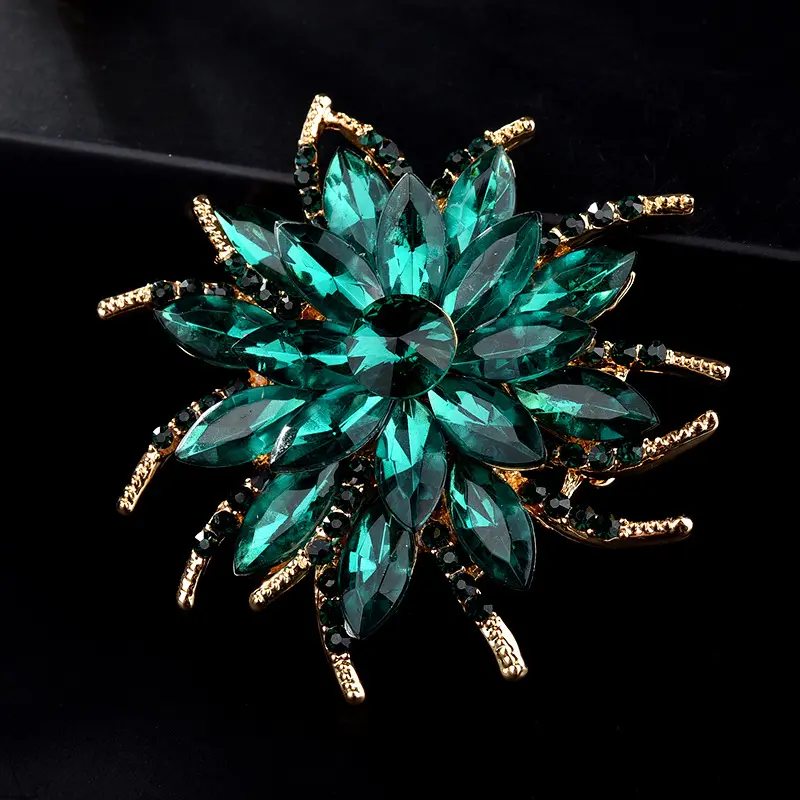 Austrian Crystal Brooch Pins For Women Top Quality Flower Pins Jewelry Fashion Wedding Party Invitation Bijoux Brooch Femme