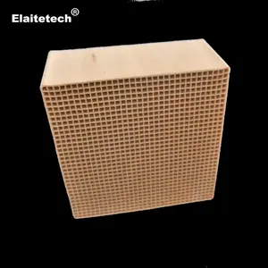Honeycomb ceramic thermal storage block heat exchange elements for regenerative thermal oxidizers RTO