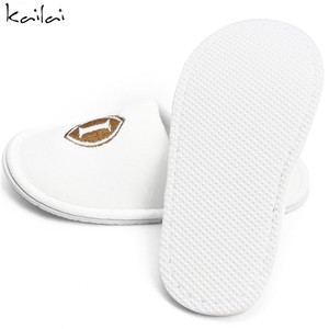 Desechables de terciopelo blanco cerrada del dedo del pie de los niños zapatillas de <span class=keywords><strong>hotel</strong></span> - Product Image 3