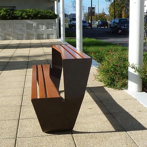 Luxe moderne <span class=keywords><strong>pvc</strong></span> extérieur étanche wpc <span class=keywords><strong>banc</strong></span> en bois avec structure en métal - Product Image 4