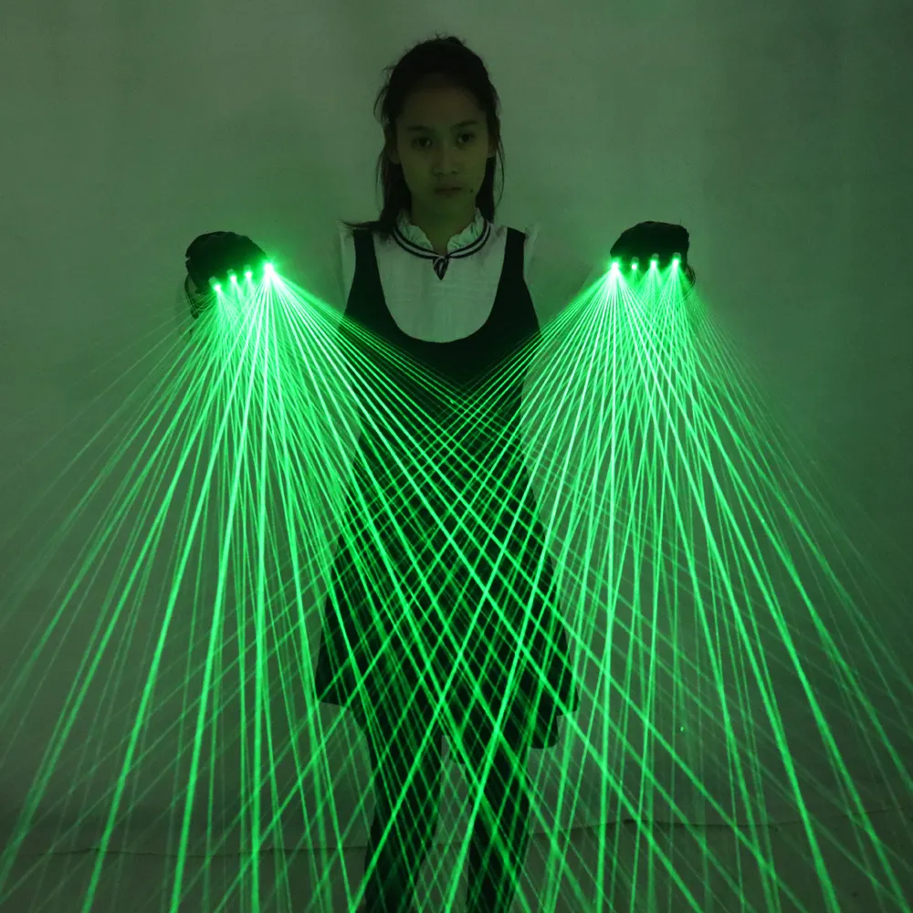 2 in 1 Multi-line Green Laser Gloves Light Dancing Stage Show DJ Club Party Props Green Laserman Show Gloves With 4 Laser