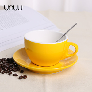 Venta caliente de la buena calidad de color brillante taza de café de porcelana y platillo para <span class=keywords><strong>restaurante</strong></span> - Product Image 1