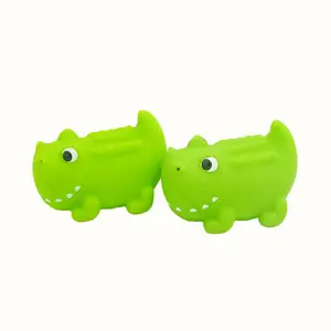 Wholesale colorful PVC soft and lovely animal water play squeaky baby bath toys with sound