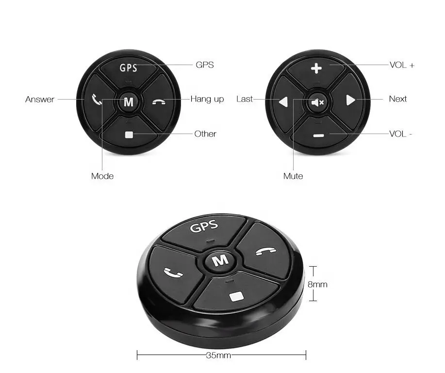Bosstar intelligent sans fil voiture télécommande de direction roue boutons pour universel