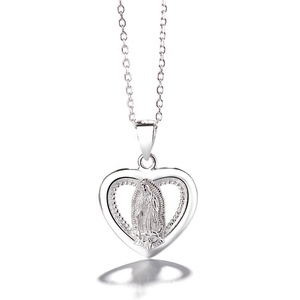 <span class=keywords><strong>Virgen</strong></span> María, <span class=keywords><strong>de</strong></span> <span class=keywords><strong>plata</strong></span> 925 <span class=keywords><strong>Guadalupe</strong></span> colgantes collares para religiosa católica <span class=keywords><strong>de</strong></span> la joyería - Product Image 1