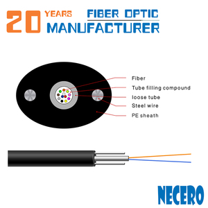 Necero 20 años cables de comunicación de fábrica oem interior LSZH funda 1 2 4 6 8 core FTTH fibra óptica gota cable - Product Image 3