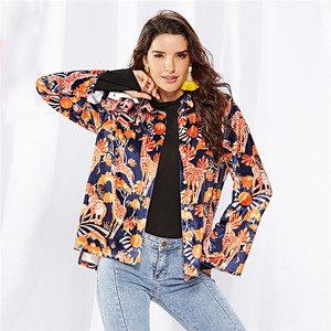 Casual coreano impresión Animal de <span class=keywords><strong>terciopelo</strong></span> de manga larga abierta cálido <span class=keywords><strong>abrigo</strong></span> chaqueta de invierno para las mujeres - Product Image 2