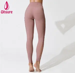 Logotipo personalizado de etiqueta privada de yoga deportiva recorte de sexy yoga pantalones leggings