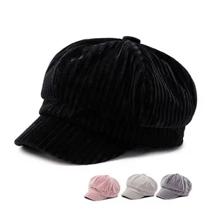 Baumwolle Cord Newsboy Cabbie Baker Boy Cap Cabby Hut Frauen