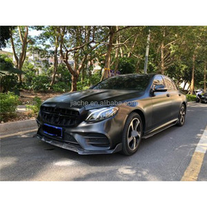 In fibra di carbonio paraurti anteriore labbro diffusore posteriore Spoiler minigonne laterali per Benz classe E <span class=keywords><strong>W213</strong></span> E200 E300 E400 E63 <span class=keywords><strong>AMG</strong></span> 2017-2019 kit carrozzeria - Product Image 4