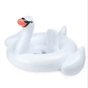 Baixa venda atacado branco crianças inflável cisne flutuador bebê natação anel