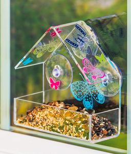 Cửa sổ Bird Feeder Sóc Bằng Chứng Ngoài Trời Sân Trang Trí Nước Bằng Chứng Acrylic Bướm Rabble Tiểu Pet Bird feeder - Product Image 1