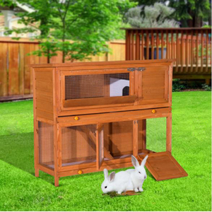 Jaula <span class=keywords><strong>de</strong></span> cría <span class=keywords><strong>de</strong></span> conejitos <span class=keywords><strong>de</strong></span> madera, moderna, productos para mascotas para interior y exterior, 2 niveles - Product Image 3