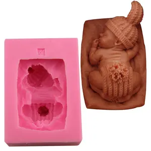 Stampo da forno per bambini a forma di sonno 3D torta stampo in Silicone fondente - Product Image 1