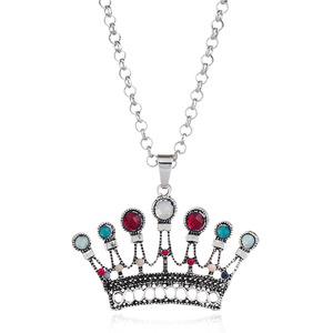 <span class=keywords><strong>Las</strong></span> mujeres de moda de joyería de cristal de corona de la Reina suéter cadena COLLAR COLGANTE - Product Image 1