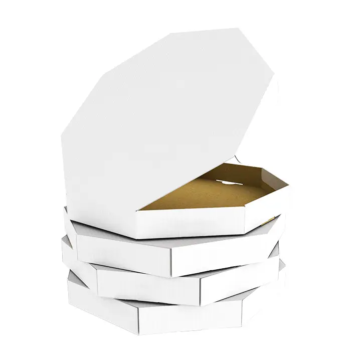 Boîte à pizza en carton personnalisée hexagonale, emballage personnalisé en carton