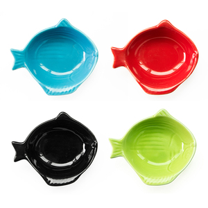 Ventas de Fábrica de alta calidad colorida forma de pescado salsa <span class=keywords><strong>platos</strong></span> de porcelana - Product Image 6