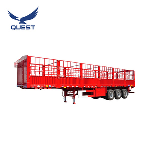 3 ejes 60 toneladas de <span class=keywords><strong>ganado</strong></span> de carga a granel de transportables Semi camión cerca de tri-eje Semi remolque - Product Image 1