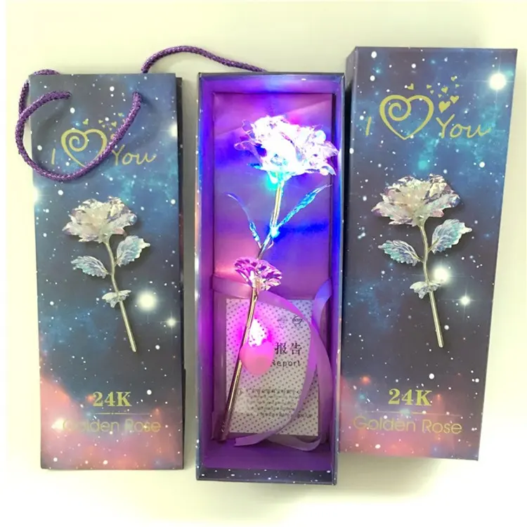 Flor de ouro rosé 24k, presente criativo de casamento, folha de ouro 24k, presente para o dia dos namorados