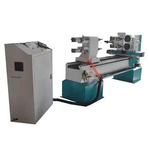 4 axis 4 cutter cnc wood turning lathe tool with slot broaching spindle