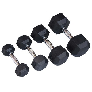 Profesyonel spor salonu fitness egzersiz kauçuk yüzey özel logo siyah altıgen halter ağırlık kaldırma - Product Image 4