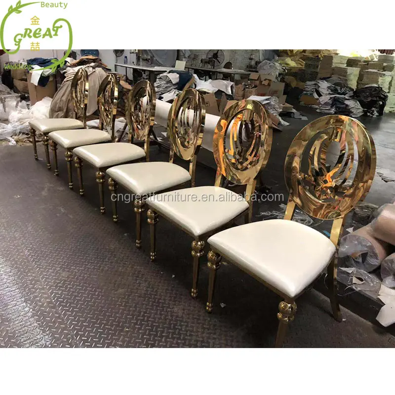 Stainless steel crystal groom gold new silver tie backs modern sale hall tifany golden folding chiavari wedding chairs