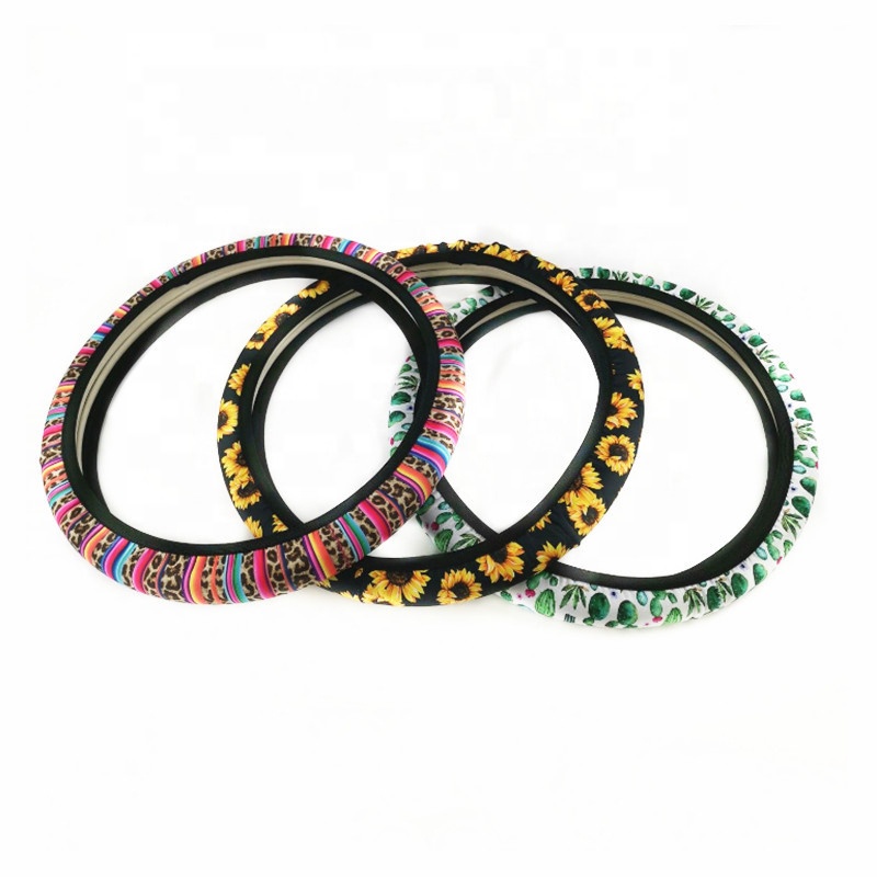 Персонализированный чехол на руль автомобиля с изображением гепарда леопарда серпе кактуса подсолнуха