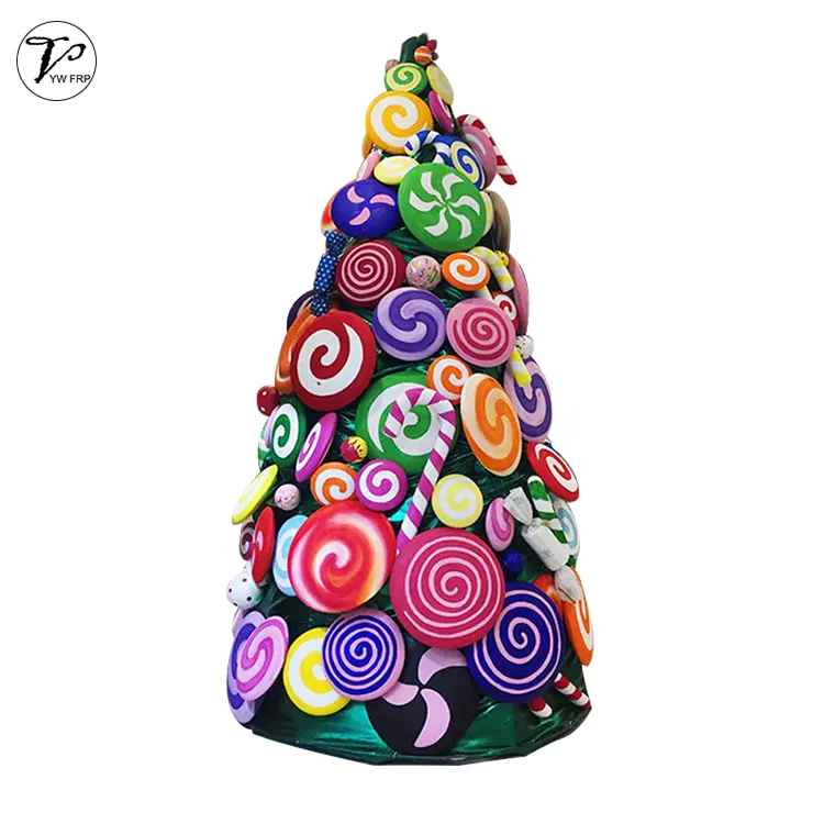 Fiberglas Großen Harz Candy Weihnachten Baum Handwerk Skulptur lollipop Cane Statue Mall Urlaub Dekoration