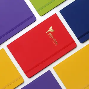 Caderno de couro pu diário promocional para logotipo personalizado, cobertura de bolso para diário a5