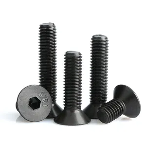 Class 12.9 black oxide carbon steel DIN 7991 Flat Head Countersunk Socket Bolt M8x35