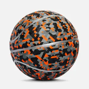 China Custom Logo Size 5 6 7 Vibrant Colorful Outdoor Sports Goods Rubber Basketball Ball In Bulk