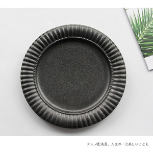 Chinois créatif usine produits stockés noir forme <span class=keywords><strong>de</strong></span> fleur ronde 10 "en céramique plat sevring plaques - Product Image 3