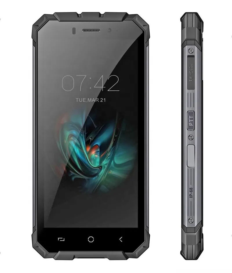 Mais barato fábrica 5.5 polegadas mtk6580 android 8.1, quad-core, 5000 mah, telefone robusto 2g + 16g, com impressão digital nfc ptt