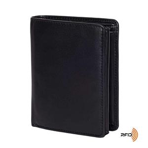 Hombre billeteras Bifold <span class=keywords><strong>Flip</strong></span> ID Cartera de cuero Vertical ranuras de moneda y compartimento con cremallera RFID bloqueo - Product Image 5